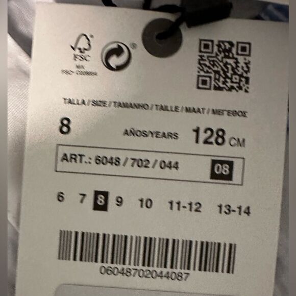 ZARA Kids | White & Blue | COMBINATION POPLIN SHIRT - Picture 6 of 6